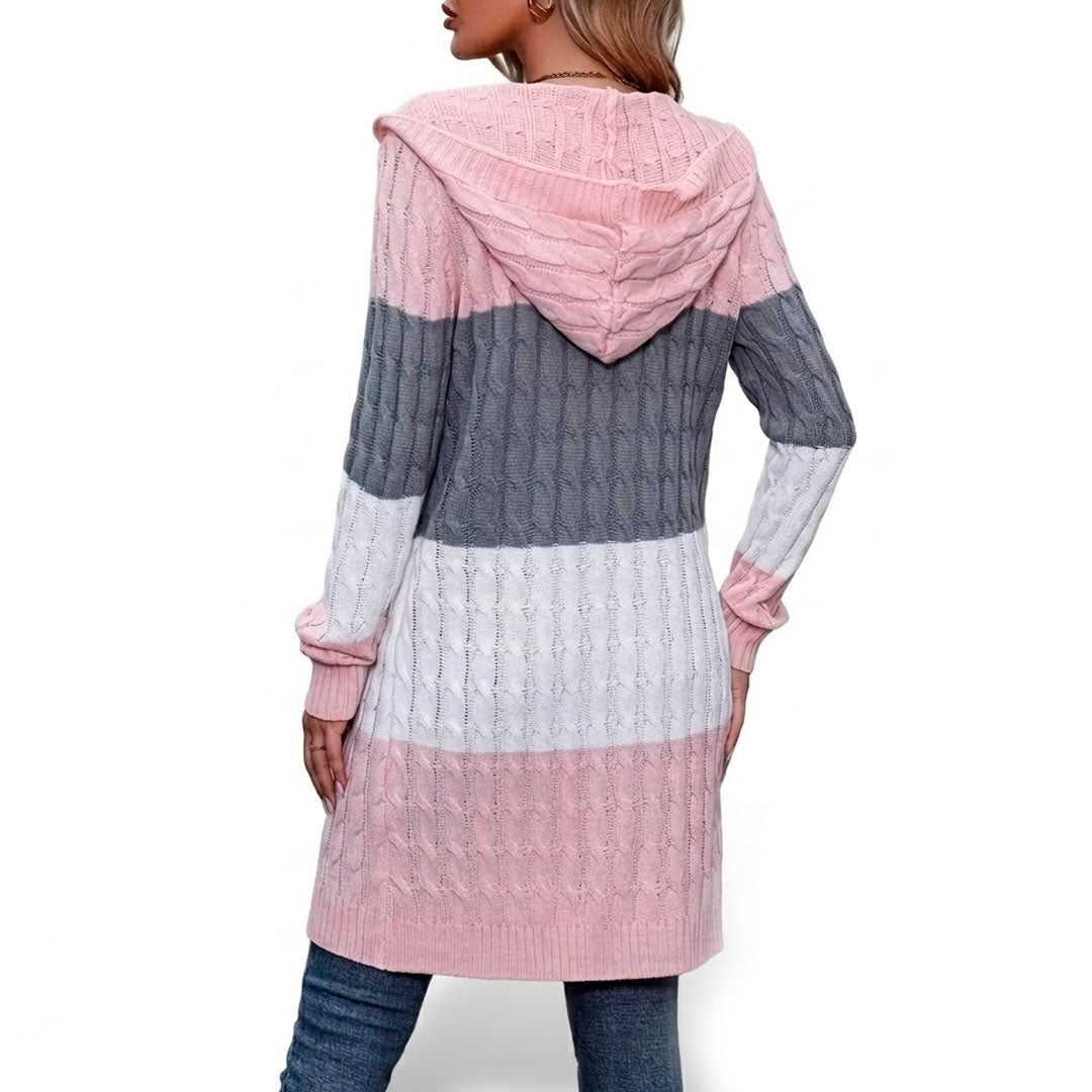 Damen Longcardigan mit Kapuze Jully