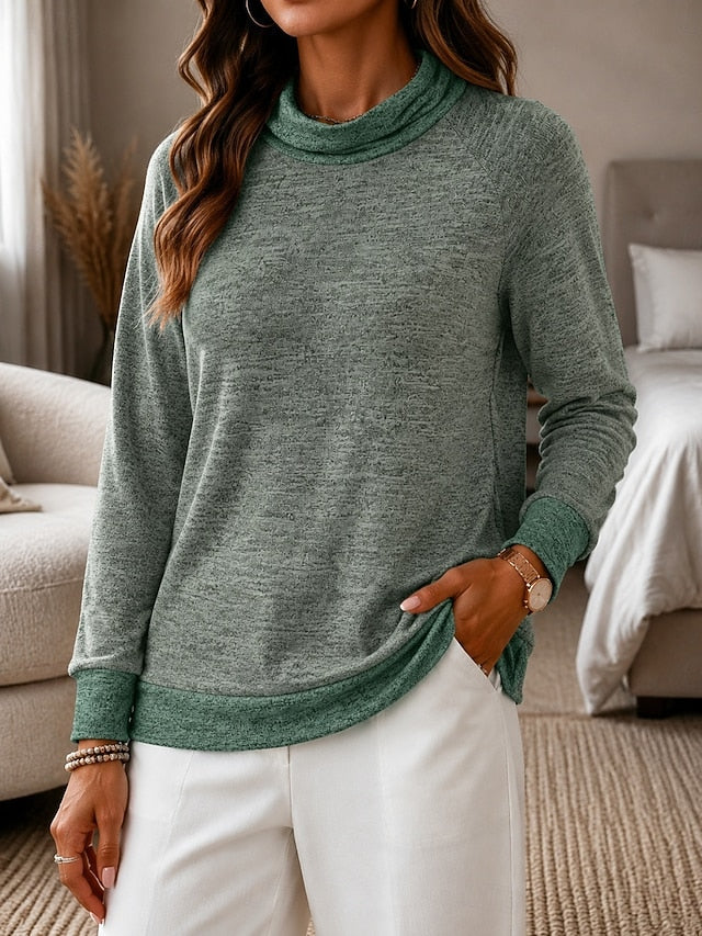 Women's Paneled Colorblock Long Sleeve Sweatshirt