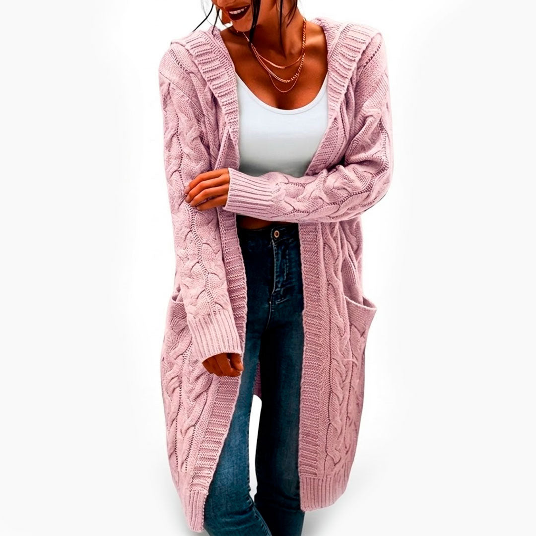 Grobstrick Cardigan mit Kapuze Jully