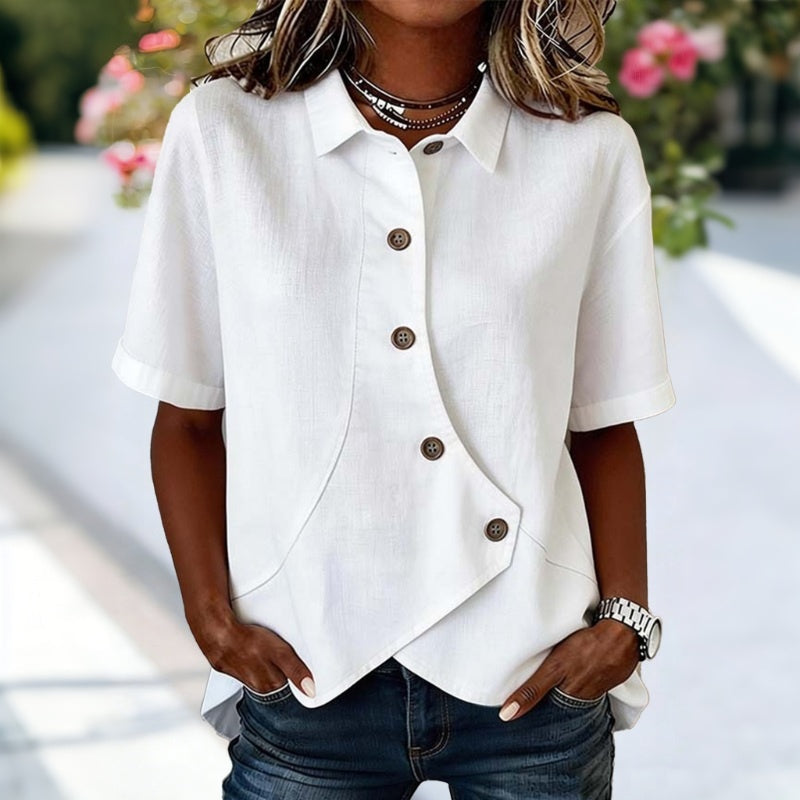 Damen Bluse aus Baumwoll-Polyester mit Umlegekragen Jully