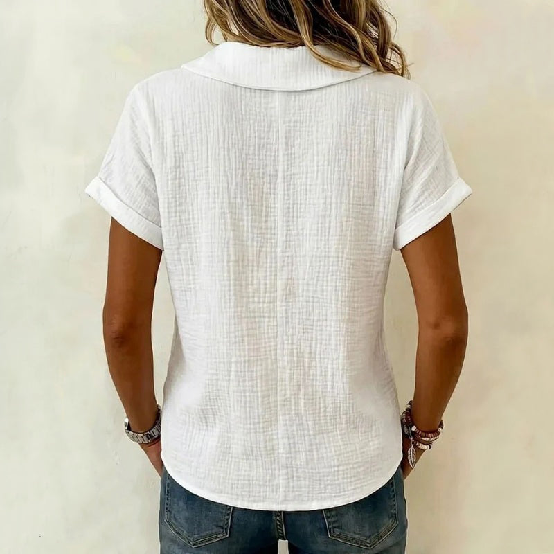 Damen Bluse aus Baumwolle mit Umlegekragen Jully