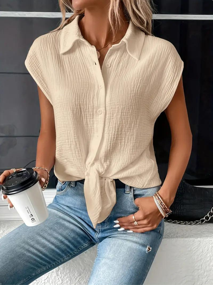 Damen Bluse aus Baumwolle mit V-Ausschnitt Jully