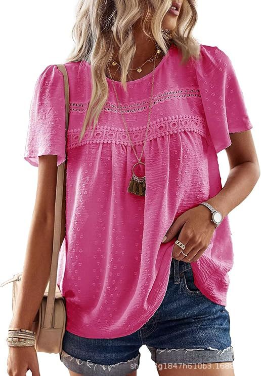 Damen Bluse mit Besticktem Kragen und Rüschendetails Jully