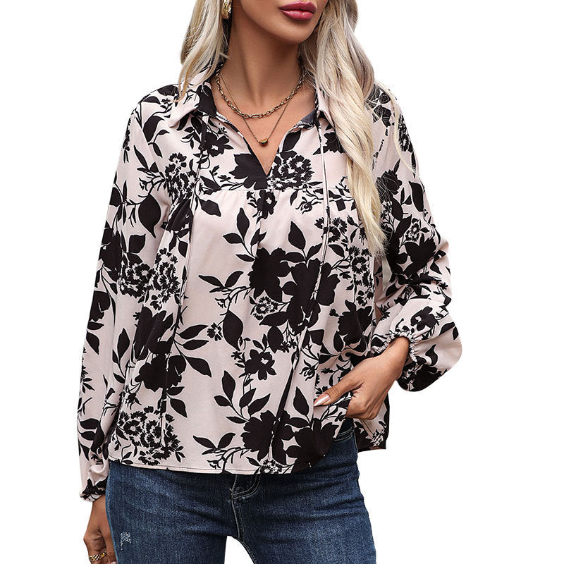 Damen Bluse mit Rüschendetails und V-Ausschnitt Jully