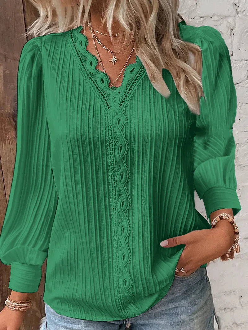 Damen Bluse mit eleganter Textur in Weiß Jully