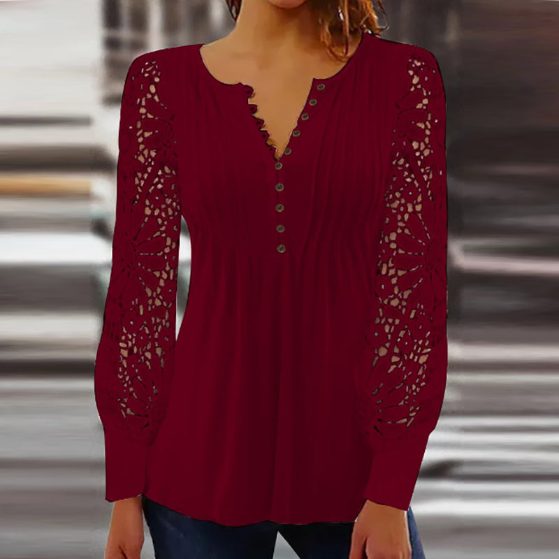 Damen Bluse mit langen Ärmeln aus hochwertigem Material Jully