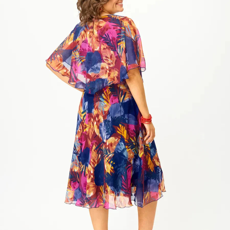 Damen Chiffonkleid in Übergröße mit fließender Silhouette Jully