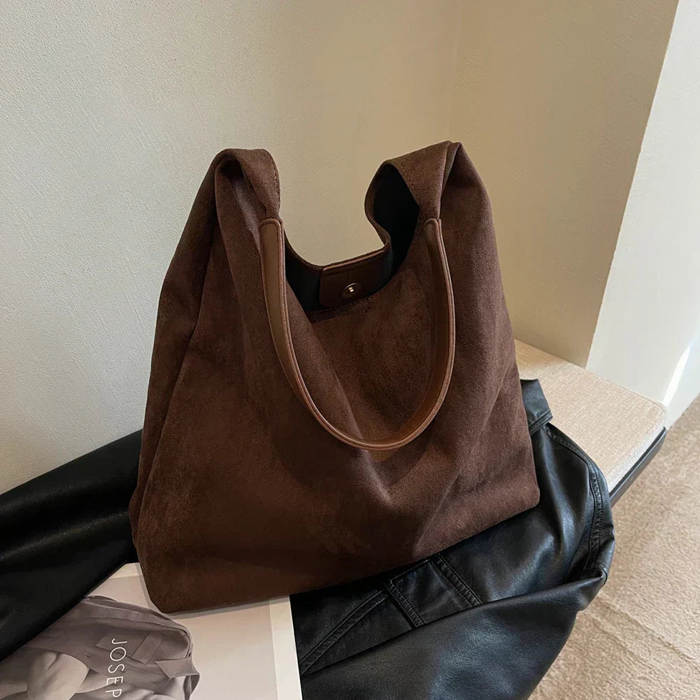 Damen Einkaufstasche aus weichem Wildleder Jully