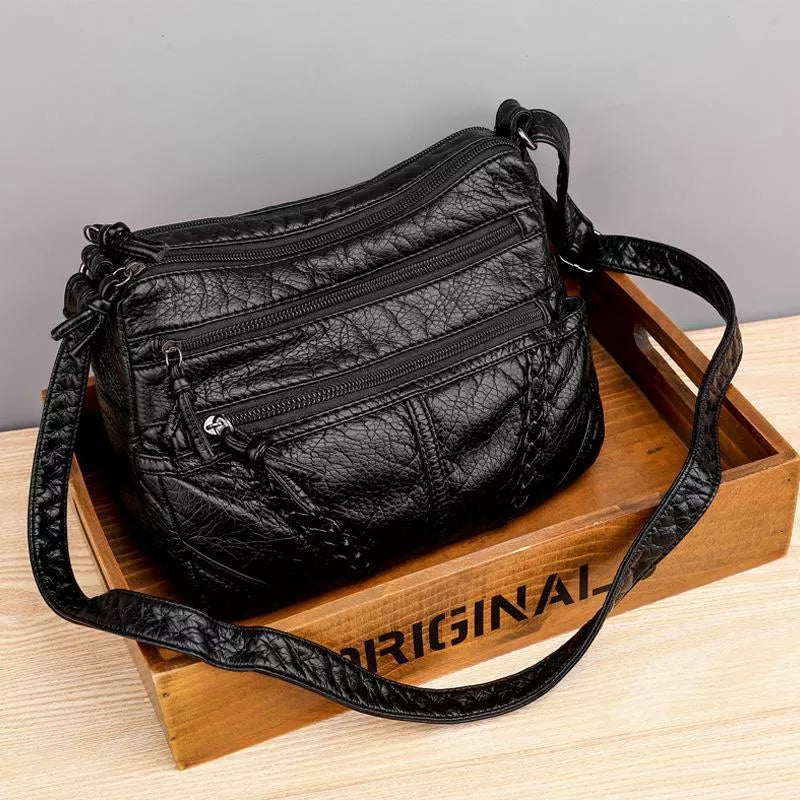 Damen Lederhandtasche mit abnehmbarem Schultergurt Jully