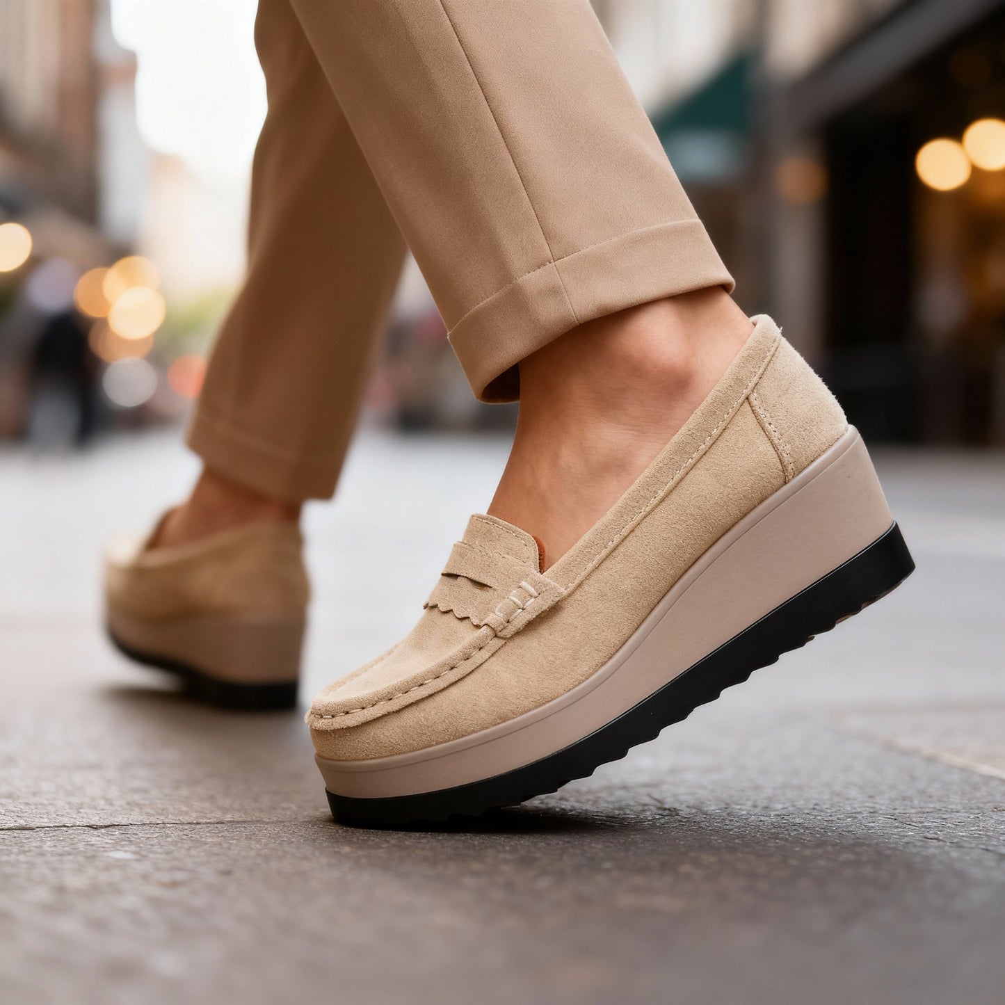 Damen Loafer aus Wildleder mit weichem Innenfutter Jully