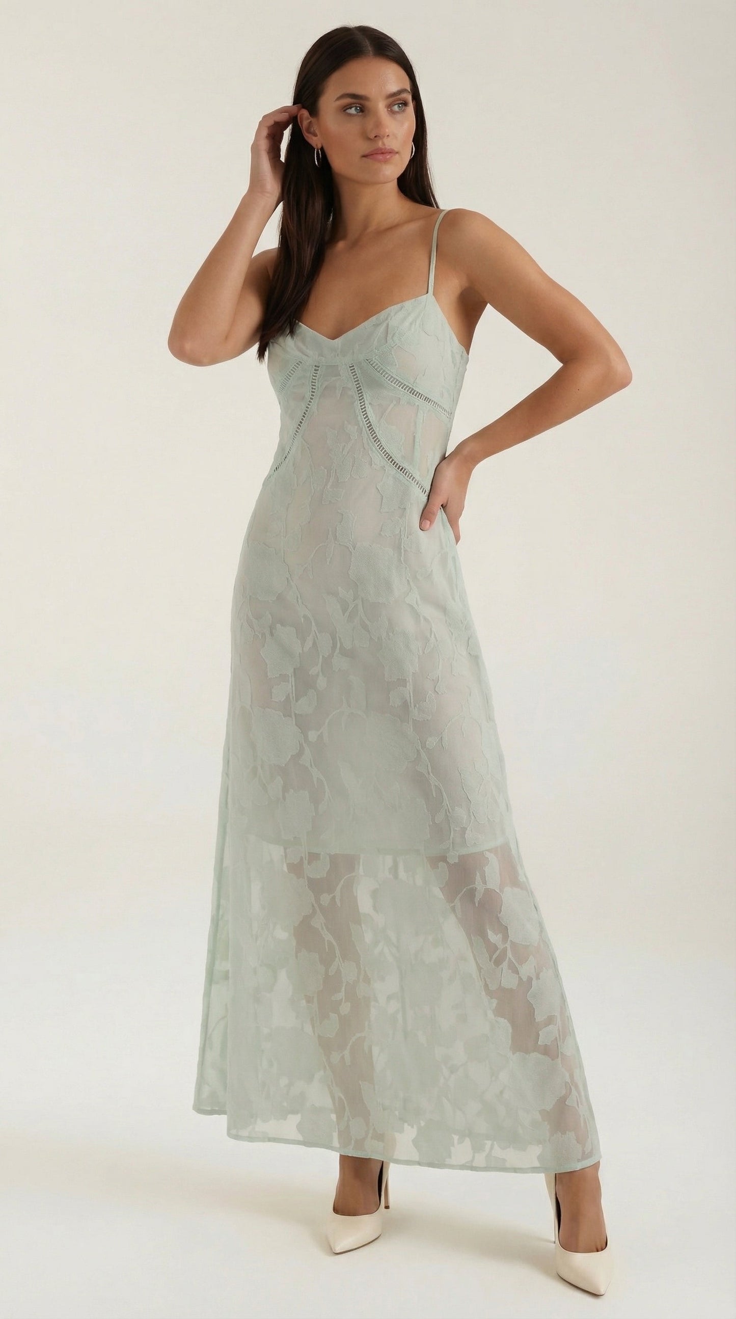 Damen Maxikleid aus Jacquard mit eleganter Silhouette Jully