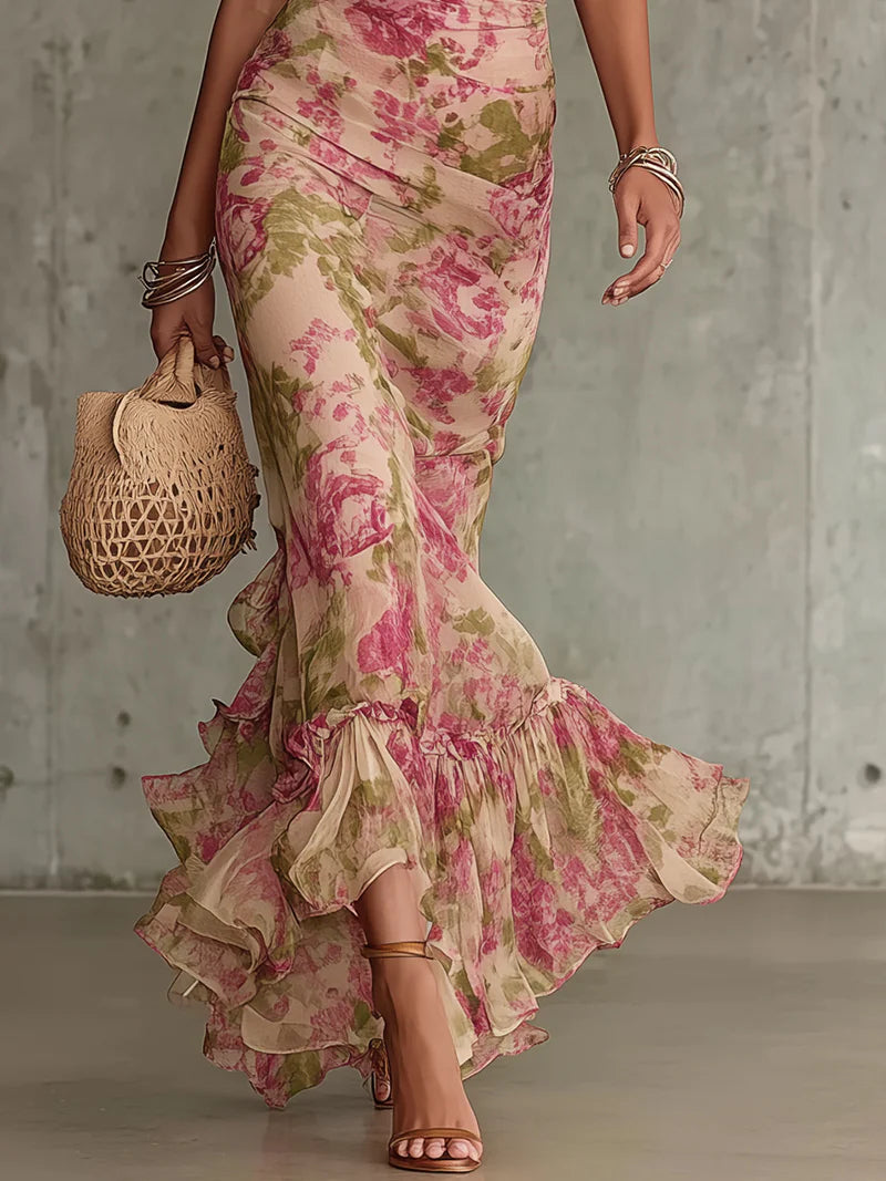 Damen Maxikleid mit Blumenmuster Jully