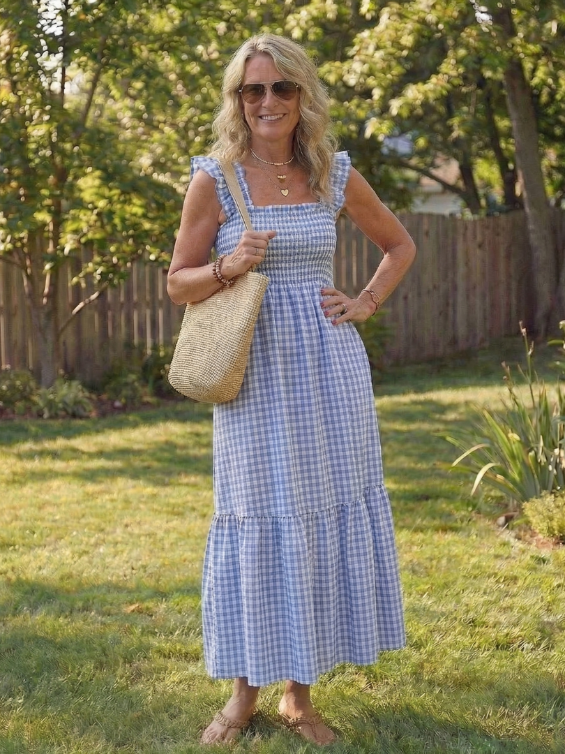 Damen Maxikleid mit Flatterärmeln Jully