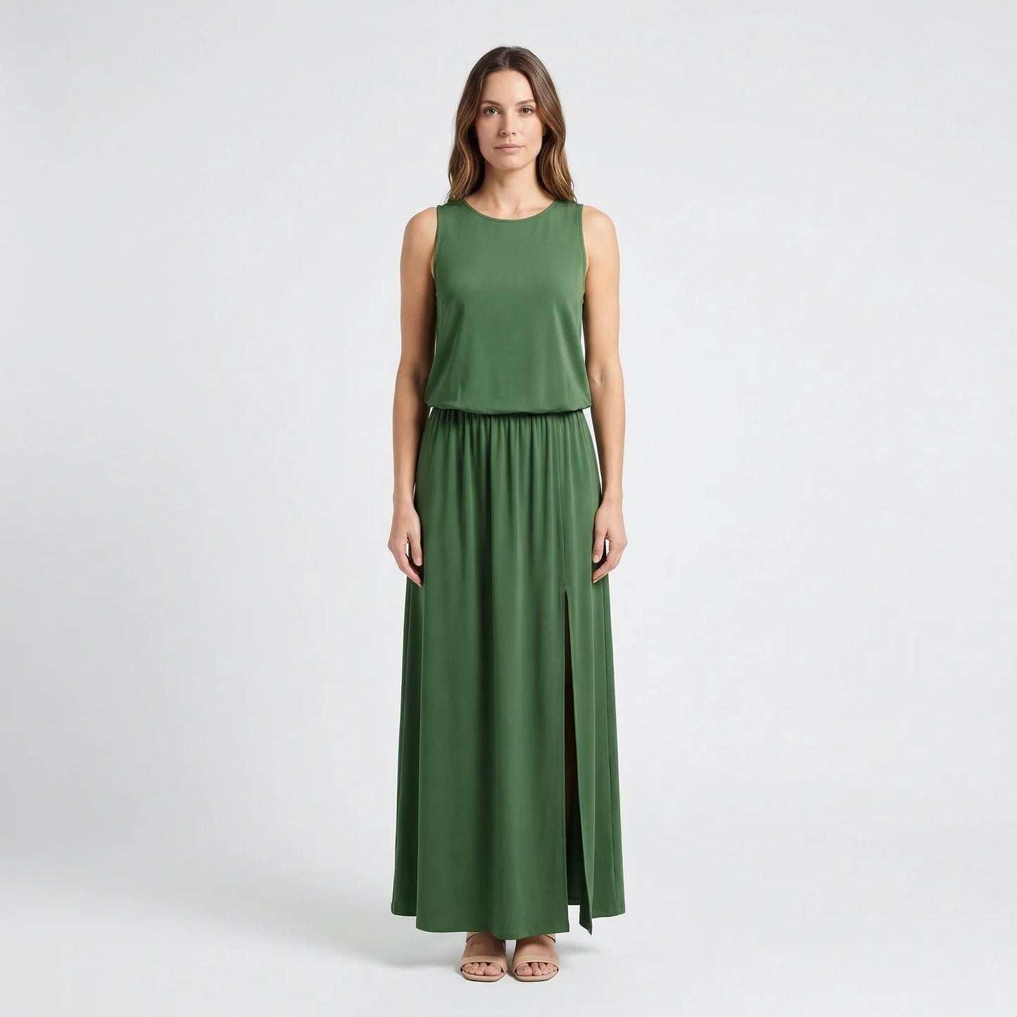 Damen Maxikleid mit Seitenschlitz aus leichtem Material Jully