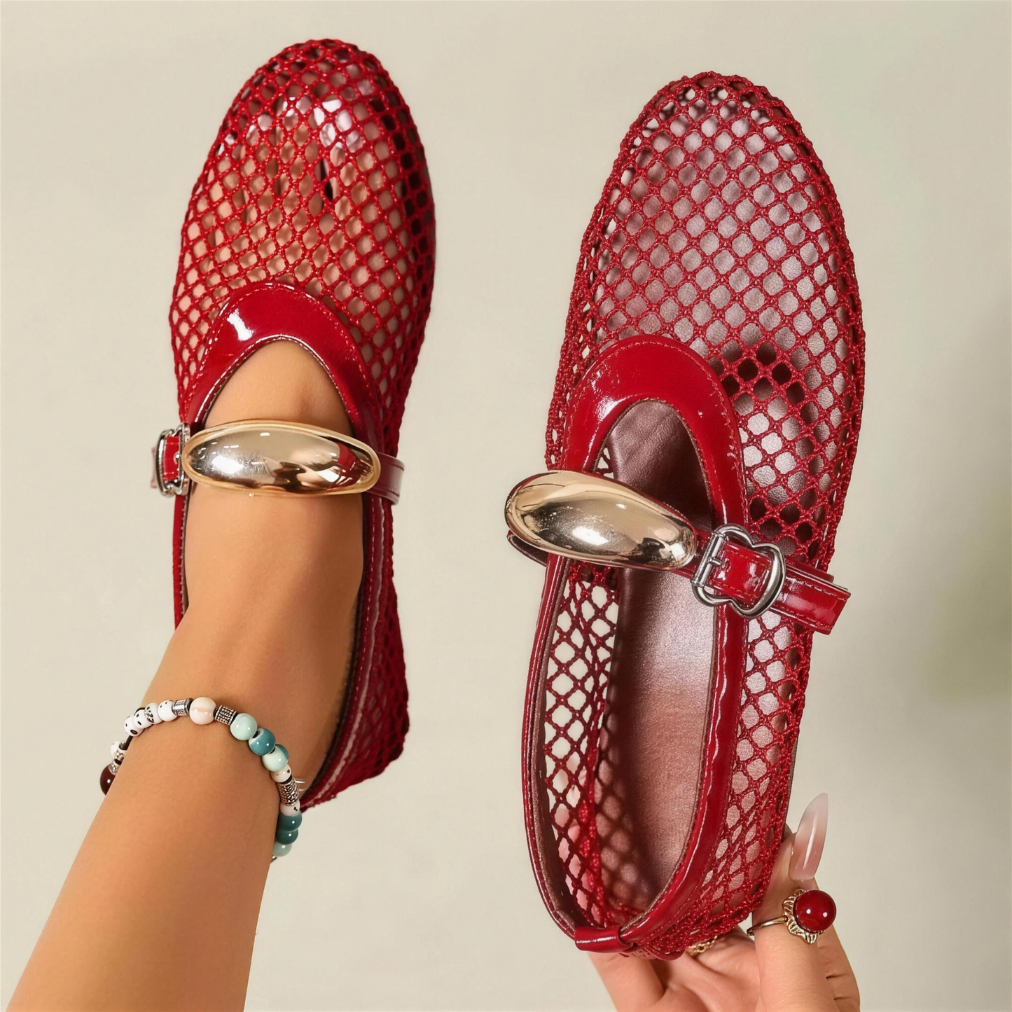 Damen Mesh-Flats mit gepolsterter Innensohle Jully