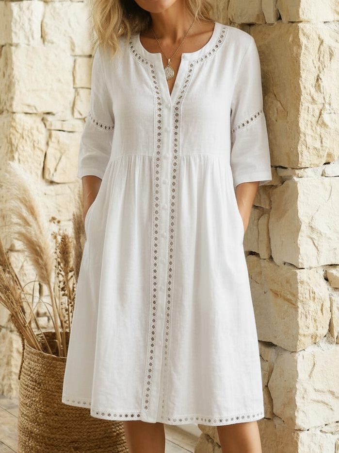 Damen Midikleid aus Leinen mit luftiger Silhouette Jully