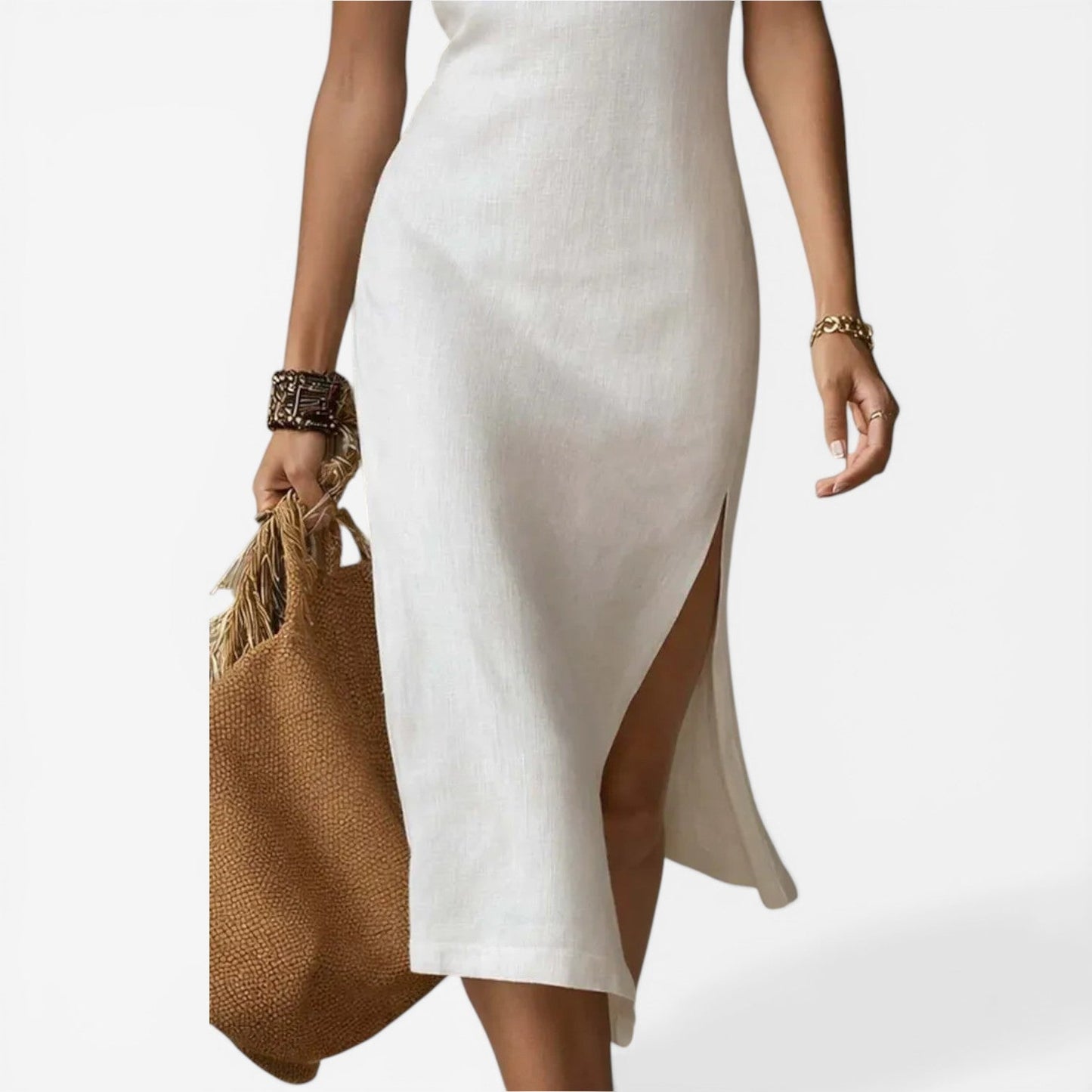Damen Midikleid aus atmungsaktivem Material mit elegantem Schnitt Jully