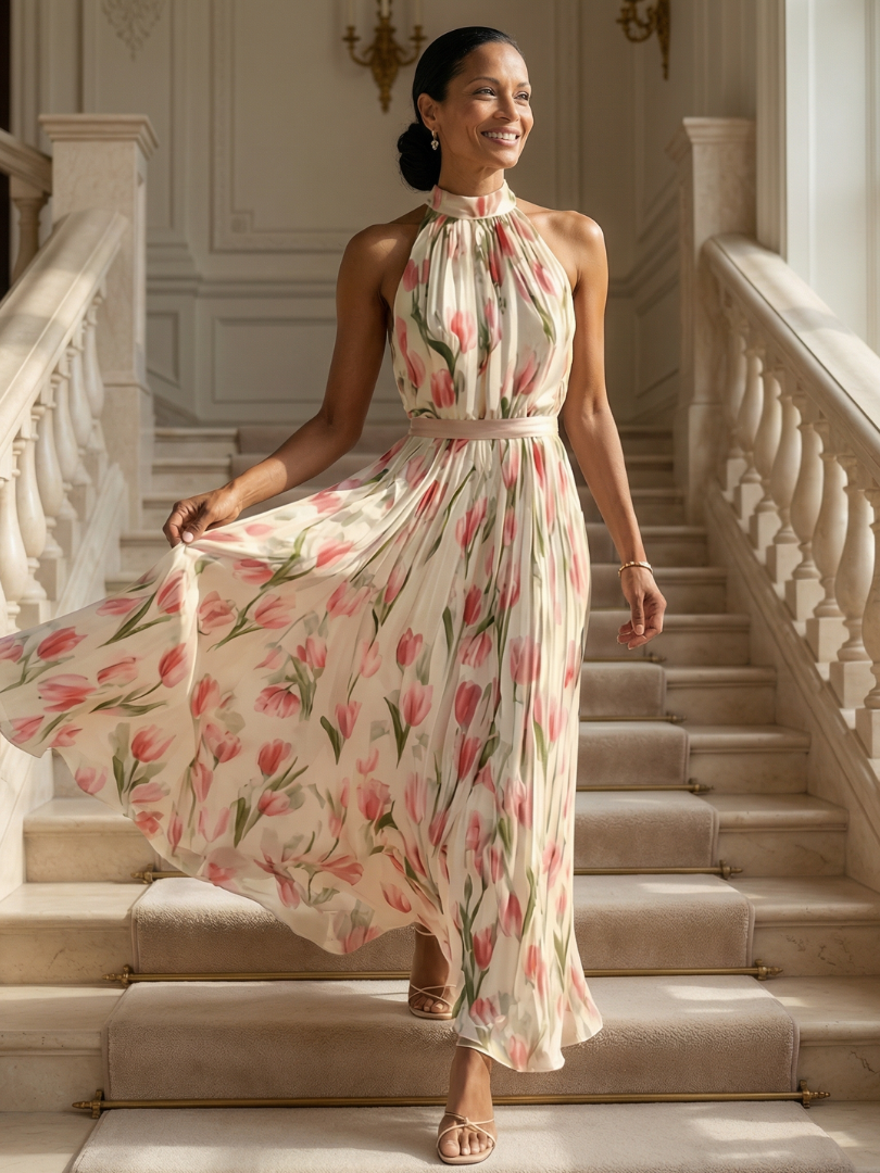 Damen Midikleid mit floralen Mustern in Mehrfarbig Jully