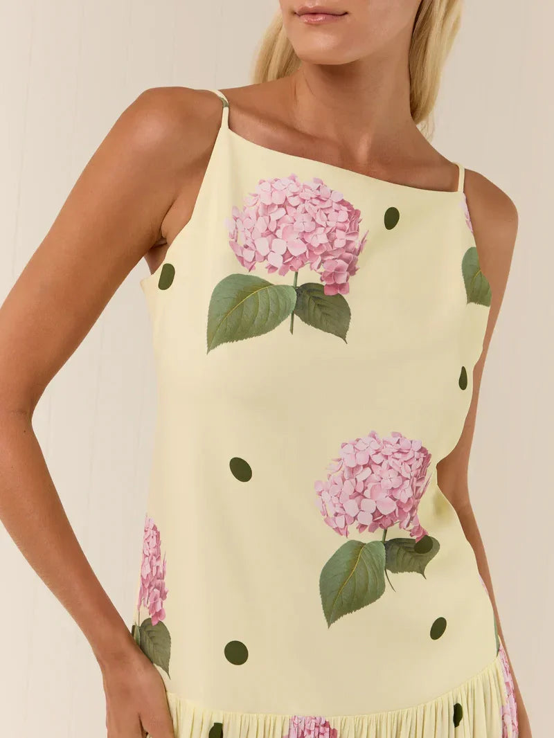 Damen Midikleid mit gepunktetem Blumendruck Jully
