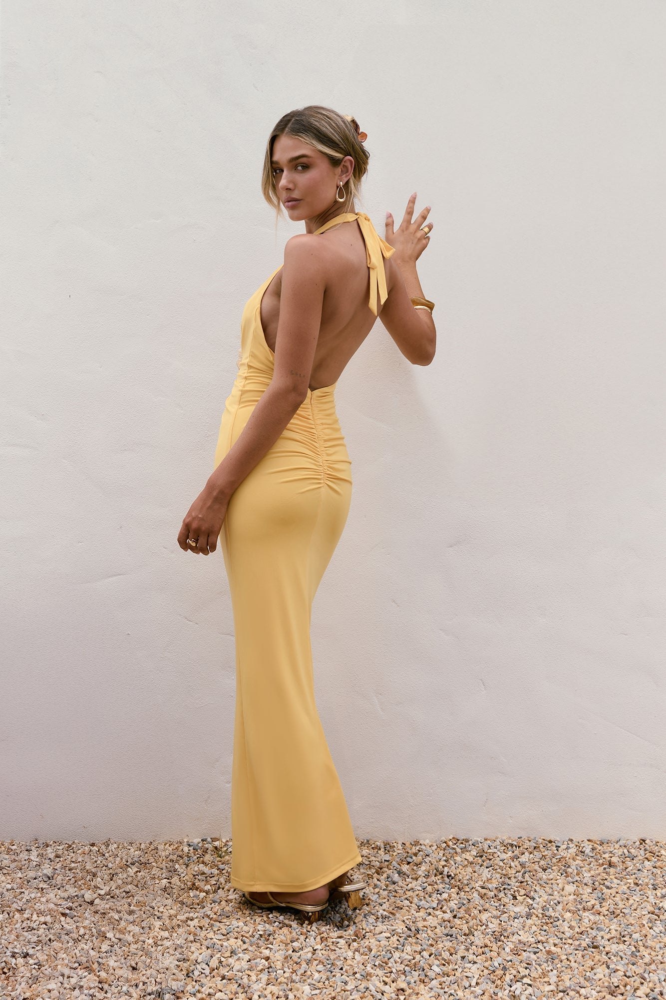Damen Neckholder-Maxikleid mit tiefem Ausschnitt Jully