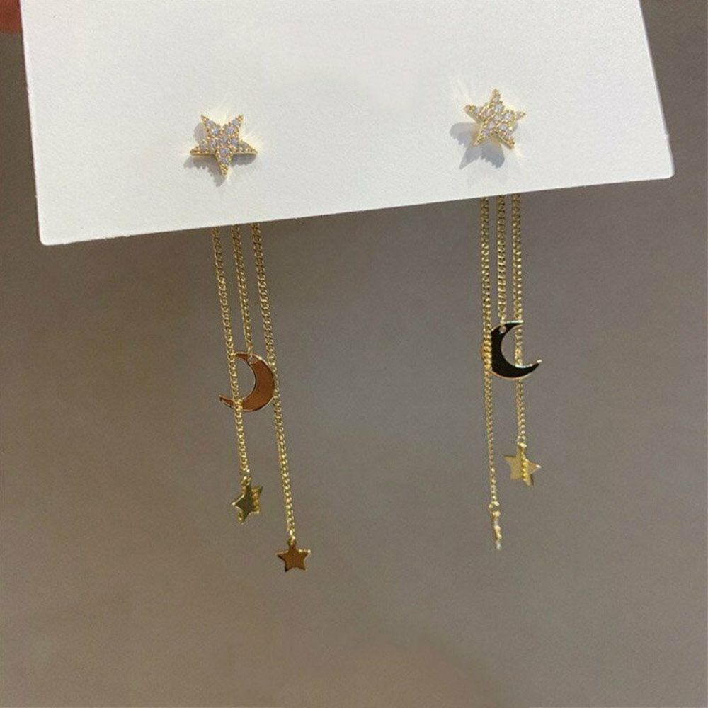 Damen Ohringe mit Mond- und Sternendesign Jully