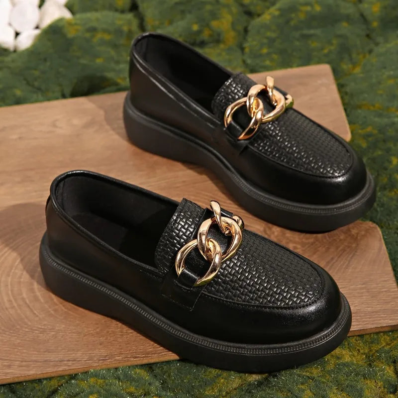 Damen Plateau-Loafer mit Kettendetail Jully