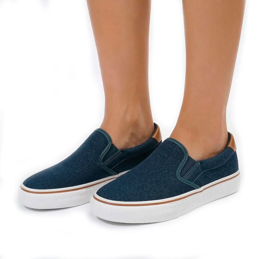 Damen Plateau Sneaker aus Canvas mit Slip-On Design Jully