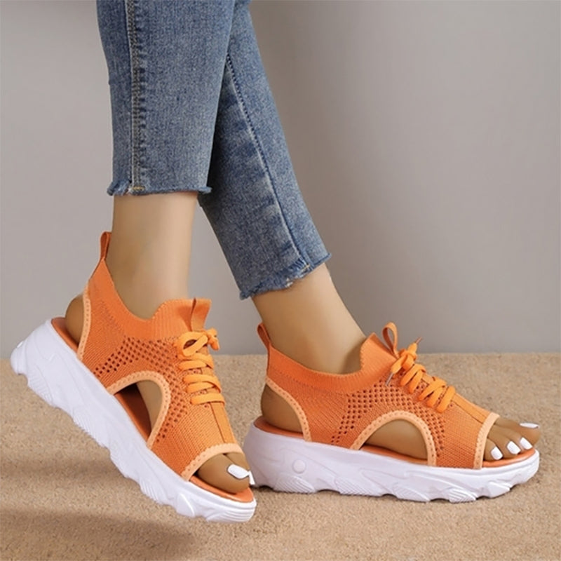 Damen Plateausandalen aus atmungsaktivem Mesh Jully
