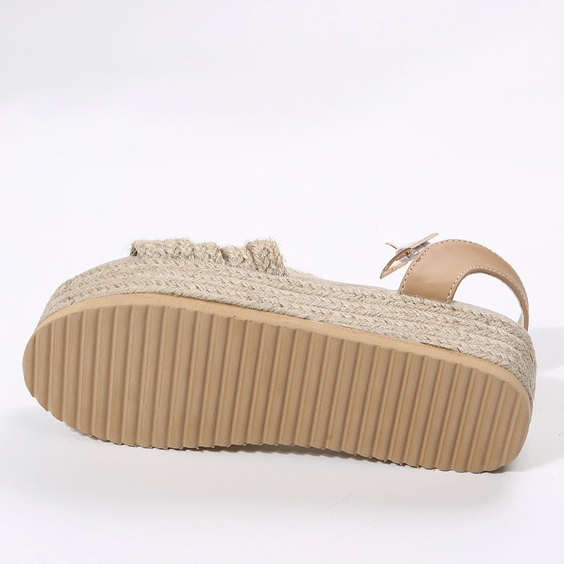 Damen Plateausohle-Sandalen aus Leinen Jully