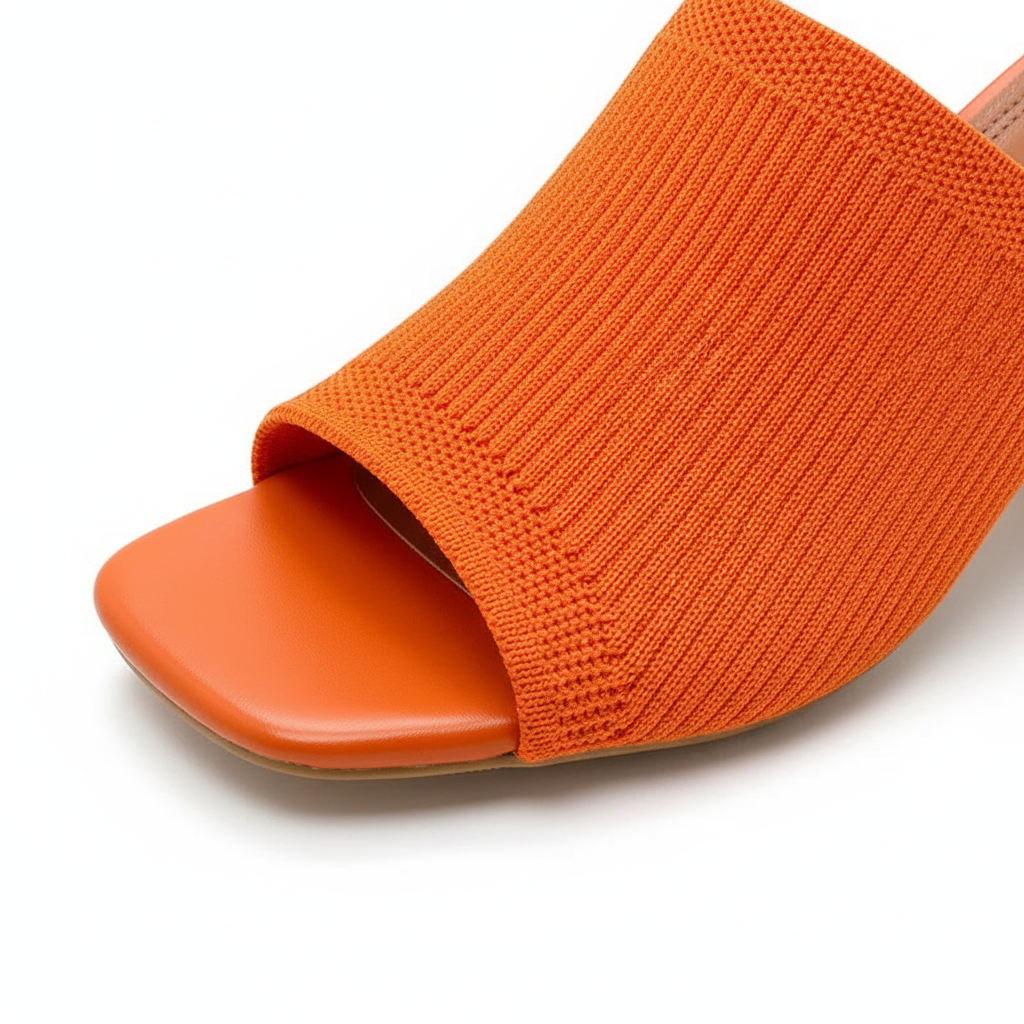 Damen Sandalen mit Blockabsatz aus Baumwolle Jully