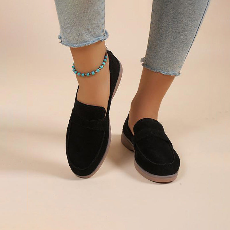Damen Schlupfschuhe aus Wildleder mit runder Zehe Jully