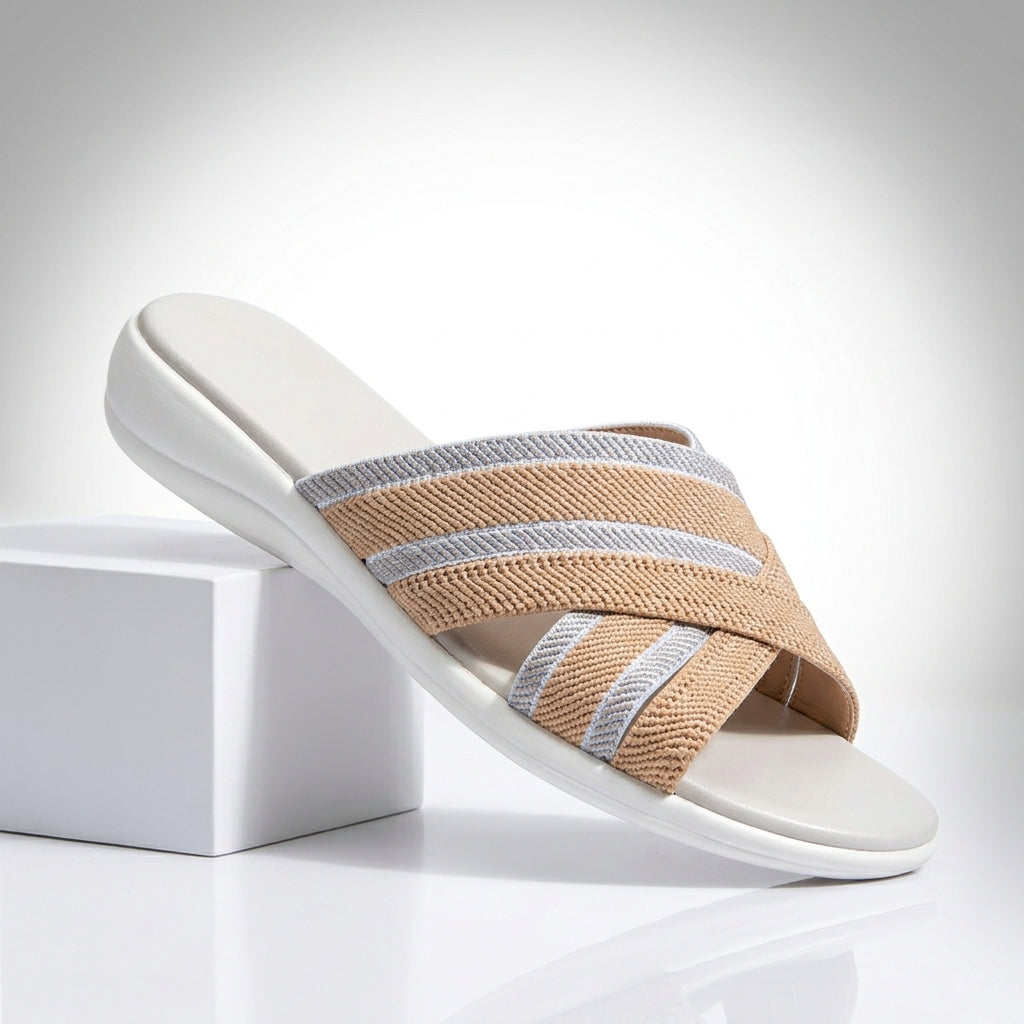 Damen Slide-Sandalen mit gewebtem Obermaterial Jully