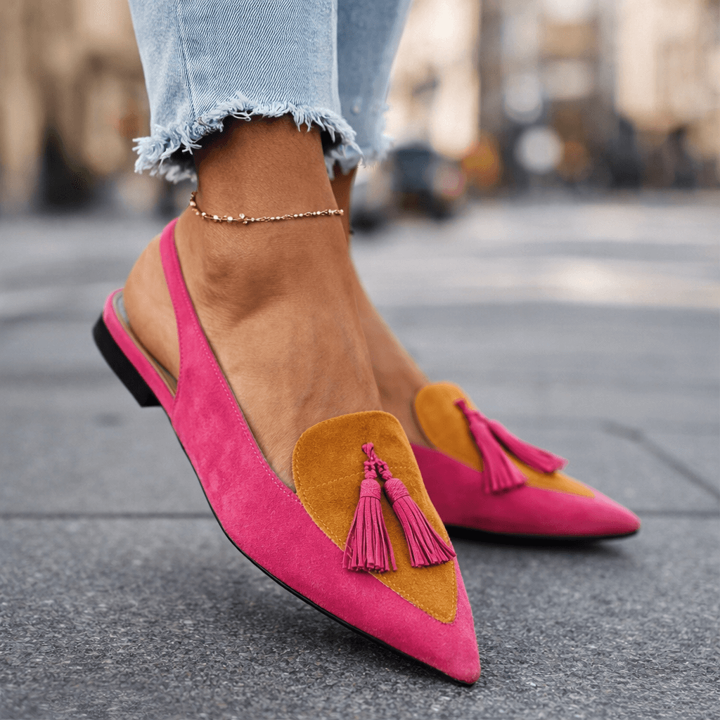 Damen Slingpumps aus Wildleder mit gepolsterter Sohle Jully