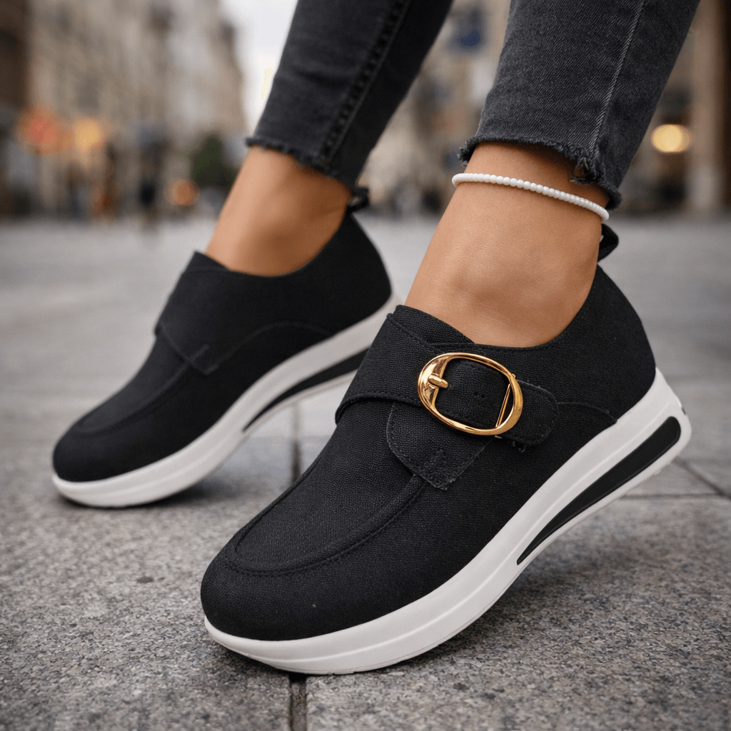 Damen Slip-Ons aus weichem Wildleder mit Plateausohle Jully