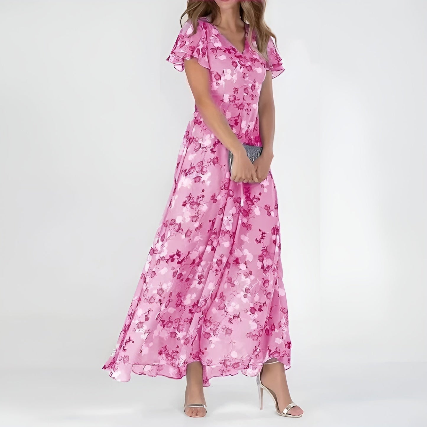 Damen Sommerkleid mit eleganter Silhouette aus leichtem Stoff Jully