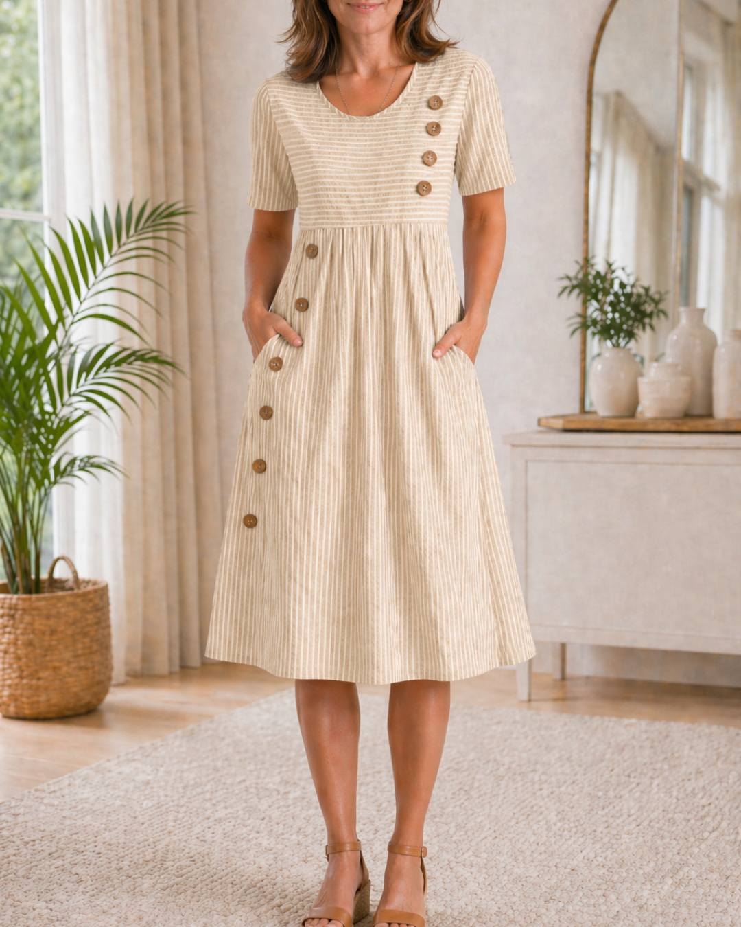 Damen Sommerkleid mit gestreiftem Design Jully