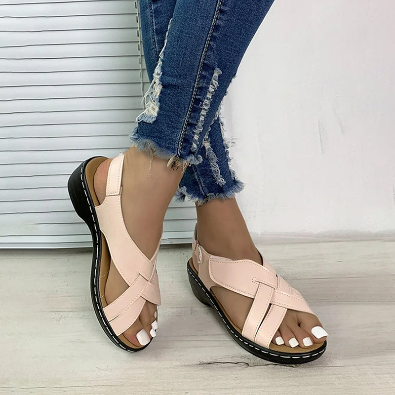 Damen Strandsandalen mit Klettverschluss Jully