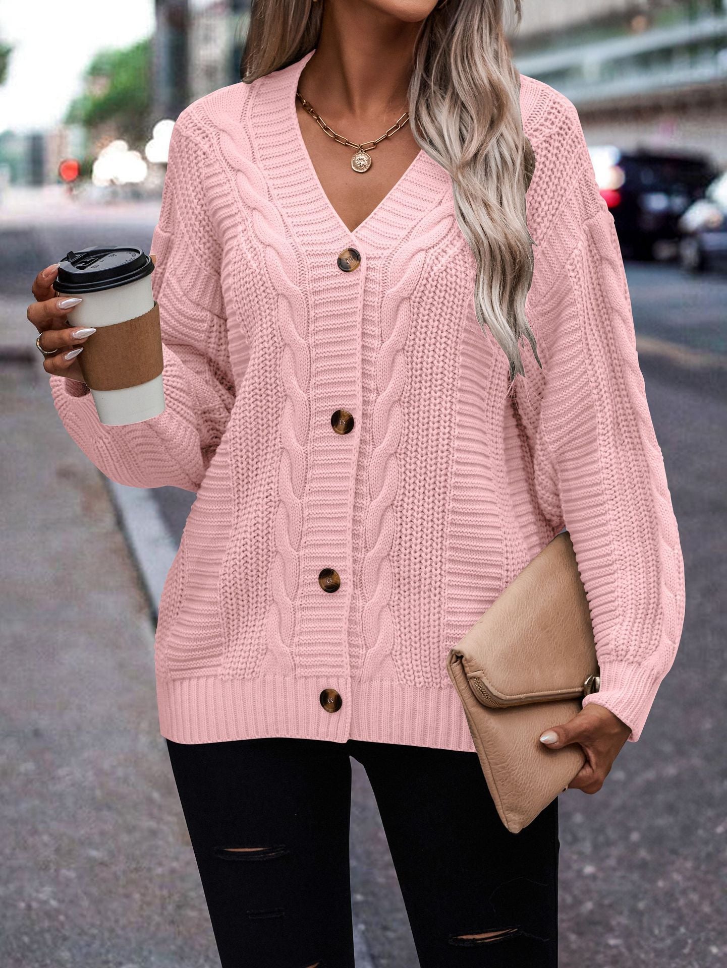 Damen Strickjacke mit Strukturmuster Jully