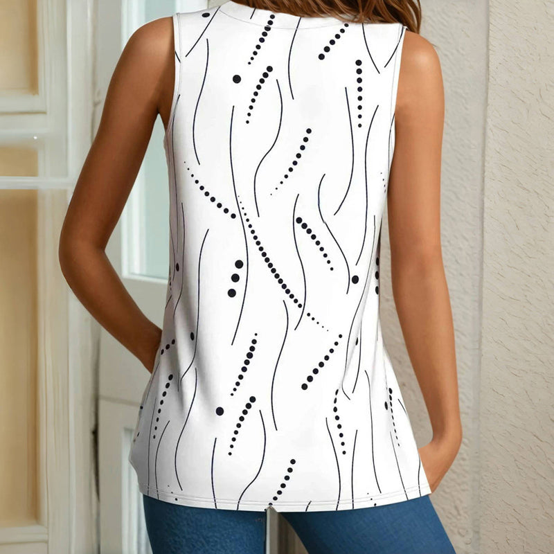 Damen Tanktop mit Punkten und V-Ausschnitt Jully