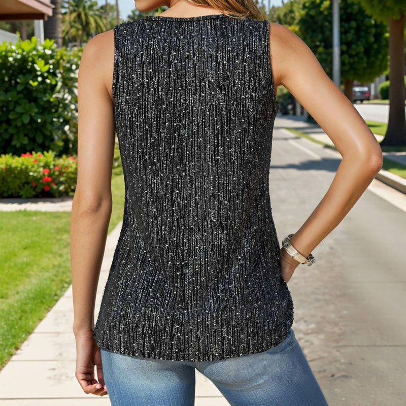Damen Tanktop mit V-Ausschnitt aus Baumwolle Jully