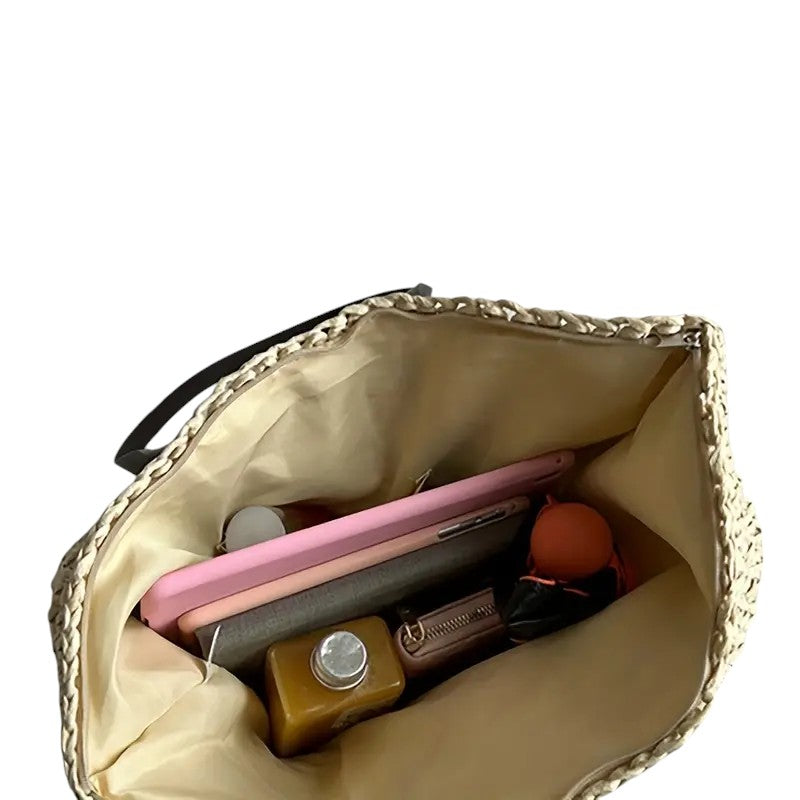 Damen Tragetasche aus gewebtem Material mit geräumigem Innenraum Jully