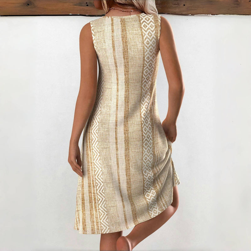 Damen Vintage-Kleid mit Rundhalsausschnitt Jully