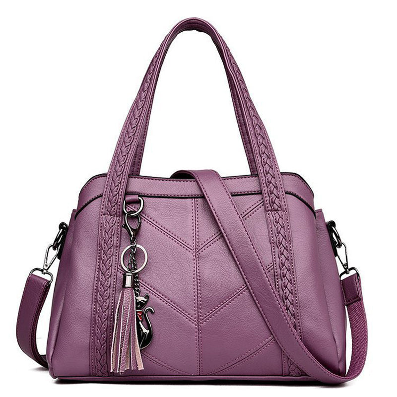 Damen Vintage-Tasche mit Quasten und Reißverschluss Jully