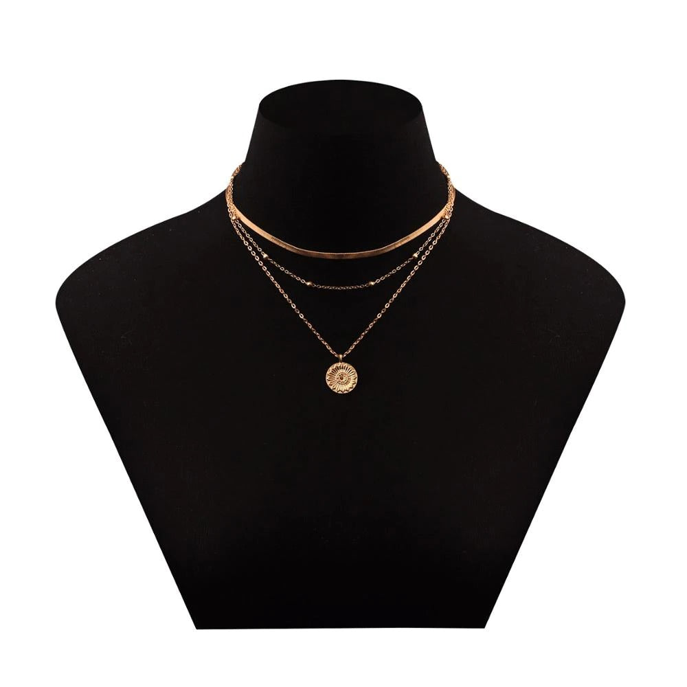 Damen Vintage Bohemian Halskette mit mehreren Schichten Jully
