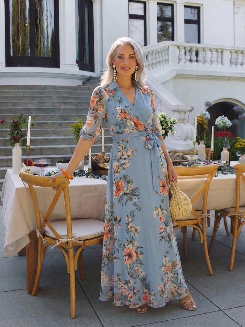 Damen Wickel-Maxikleid mit schmeichelndem Schnitt Jully