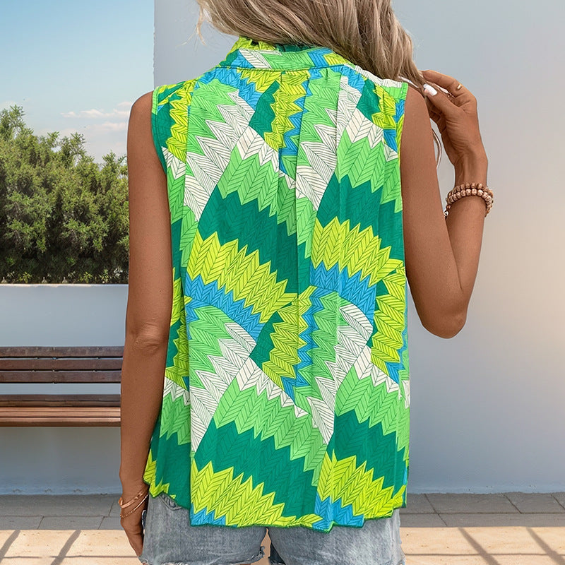 Damen ärmelloses Blusenshirt mit Knotendesign Jully