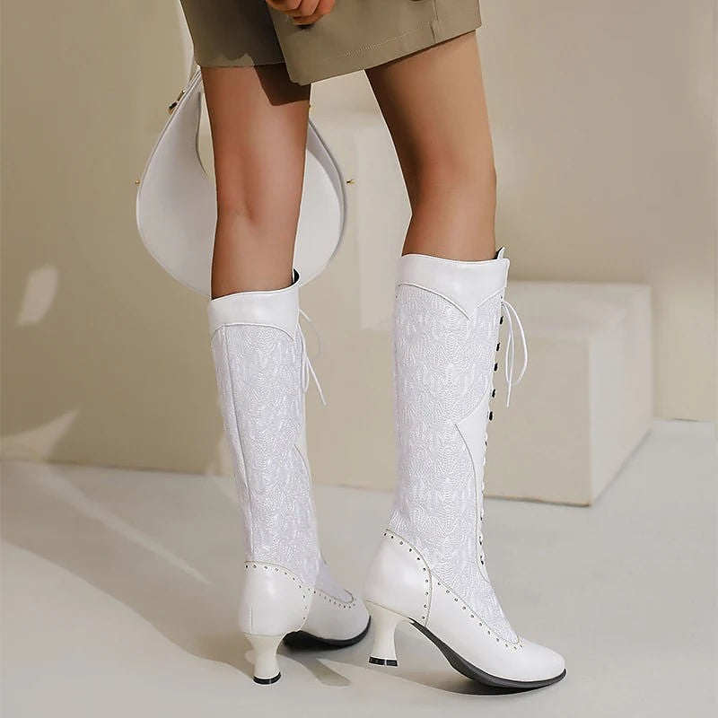 Women's Lace Detail Tall Dress Boots