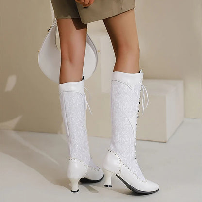 Women's Lace Detail Tall Dress Boots