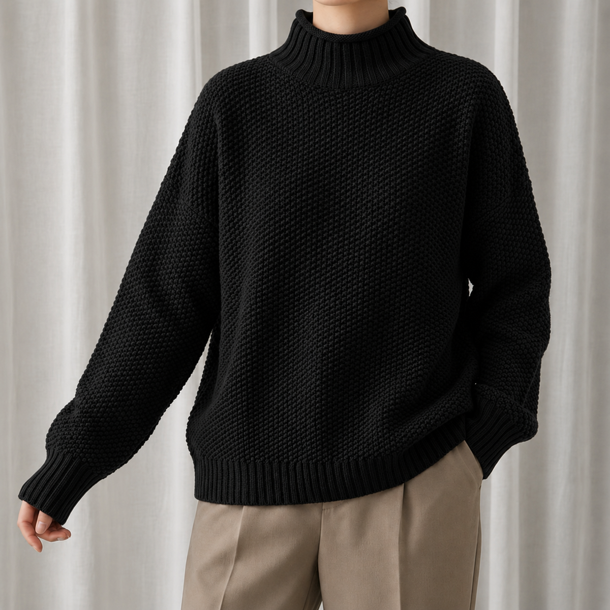Women's Fleece Lined Turtleneck Top