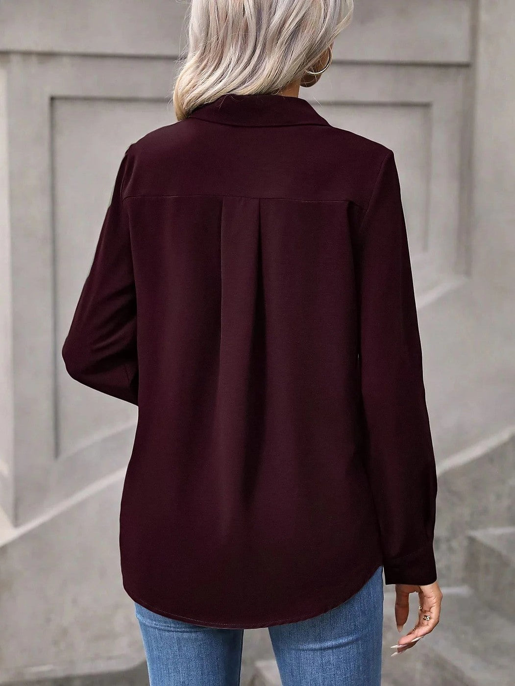 Women's Long Sleeve Button Down Blouse